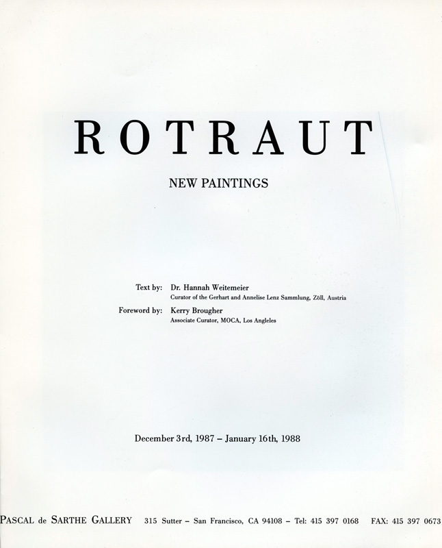 Rotraut New Painting
